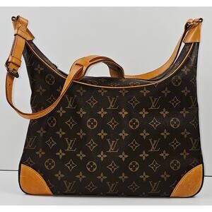 Louis Vuitton Monogram Boulogne 35 Shoulder Bag Brown
